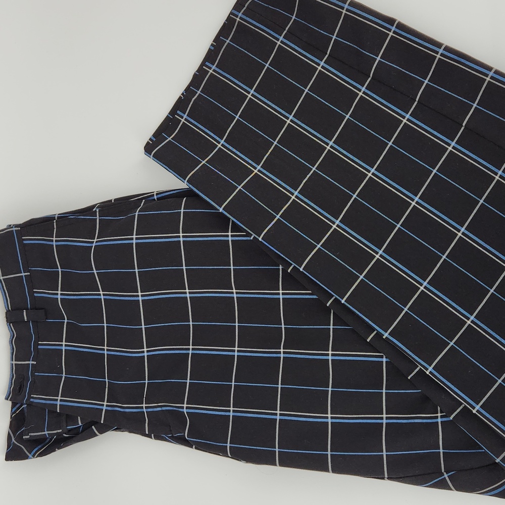 Izod Perform X Plaid Golf Pants Men's Size 34/32 Black and Blue